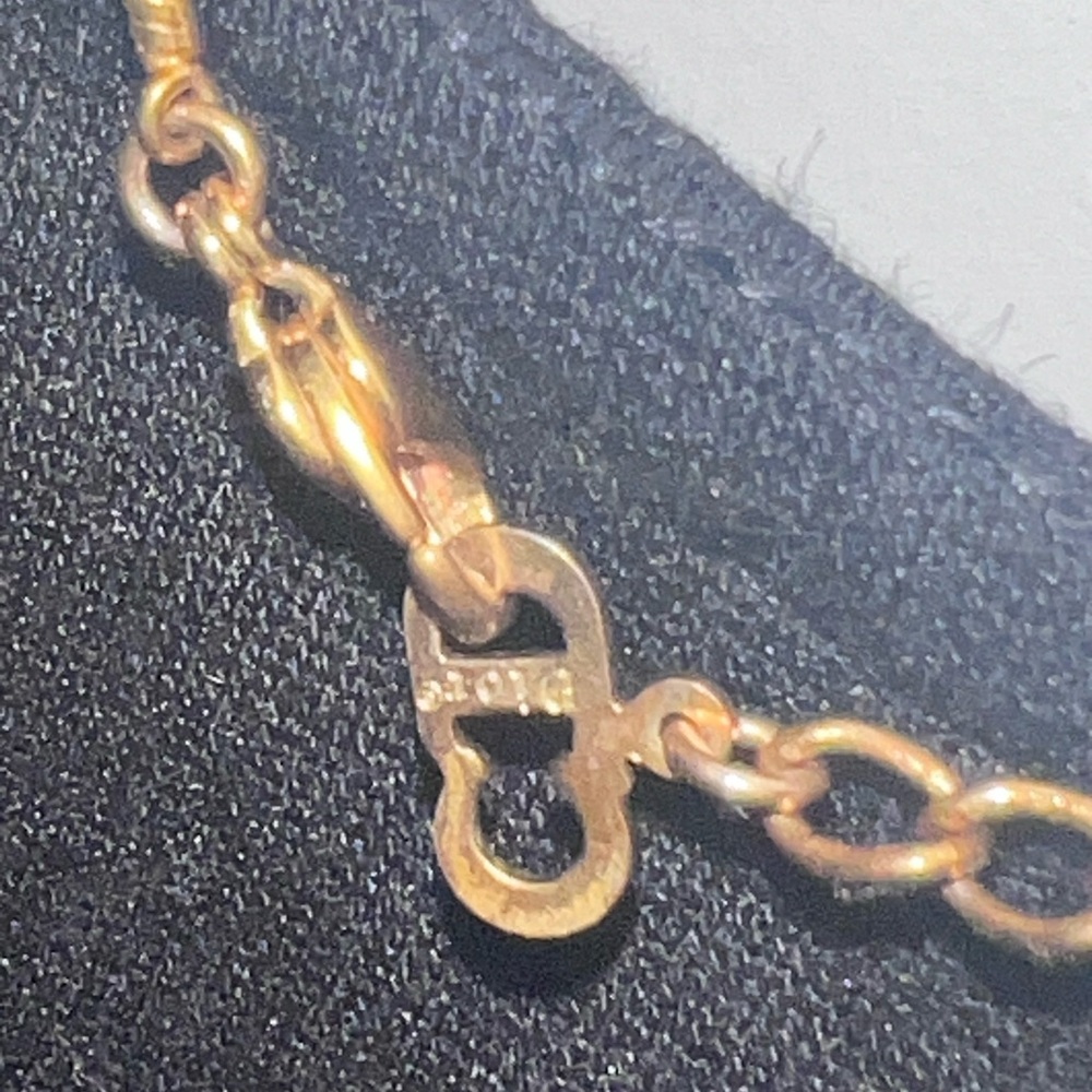 Christian Dior Logo Heart Gold Tone Pendant Necklace - Picture 4 of 6